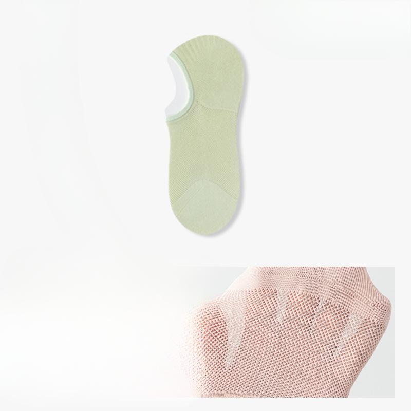 Женские летние тонкие сетчатые хлопковые антибактериальные носки с неглубоким вырезом и невидимой пяткой