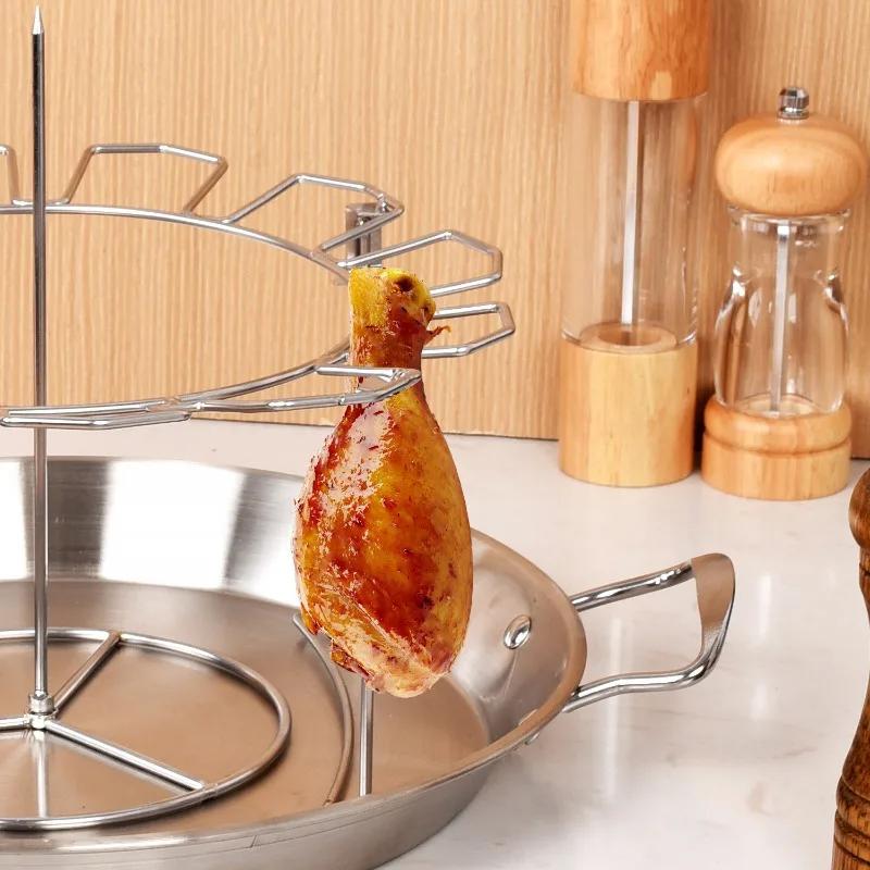 Нержавеющая сталь жареная куриная тарелка подставка для куриных ножек гриль-барбекю инструменты для барбекю на открытом воздухе