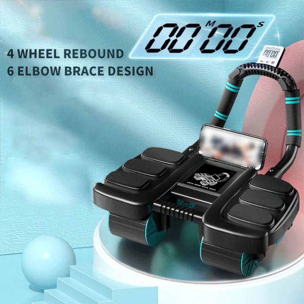 Автоматический отскок Тренажер для пресса Четырехколесный Тренажер для укрепления кора Домашние тренировки