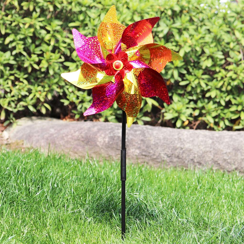 24CM Octagonal Children's Windmill Stall Bird Color Plastic Decoration Stall Toy DIY