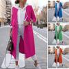 Autumn and Winter Woolen Women's Long Cardigan Coat