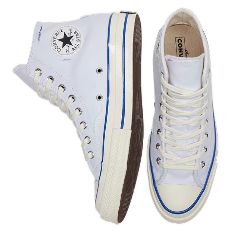 Converse 1970-е Chuck Taylor All Star Chuck 70 рвущийся верх высокие парусиновые кеды унисекс фиолетовый белый синий