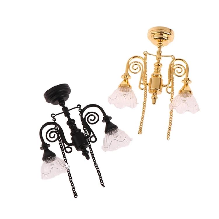 1:12 Кукольных домиков Гостиная Потолочный Люстра Детская Светодиодная Потолочная Лампа Игрушечная Мебель Потолочный Свет Аксессуары для Кукольных домиков