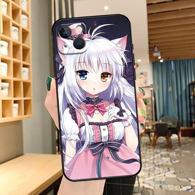 Чехол для телефона Аниме Девушка-кошка для iPhone 15 Pro Max 14 13 12 11 16 17 Pro Max mini 15 16 Plus 16e 17 Air Cover
