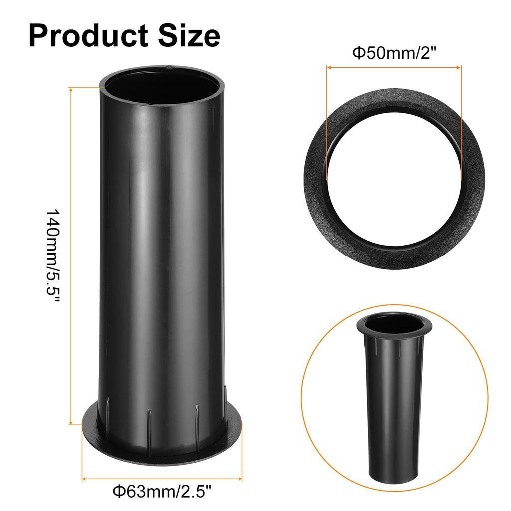 uxcell 6pcs x Speaker Port Tube Subwoofer Bass Box Tube Bass Woofer Box Speaker Box Bass Airport for Speaker Cabinet 50x140mm/2 5.5" DJ/PA