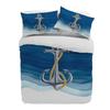 Синий Океан Якорь Морской Пододеяльник с Наволочкой На Заказ 3шт Комплект Постельного Белья Покрывало Двуспальная Кровать Домашний Текстиль