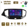 Автомобильное стерео радио на базе Android 2 Din для Lada Vesta 2015-2019 с кнопочной ручкой, GPS-навигацией, мультимедийным видеоплеером Carplay, 2 + 32 ГБ