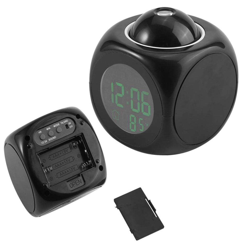 Будильник ЖК-часы Многофункциональные цифровые ЖК-настенные проекционные часы Голосовые говорящие Отображение температуры Светодиодный будильник Цифровые часы