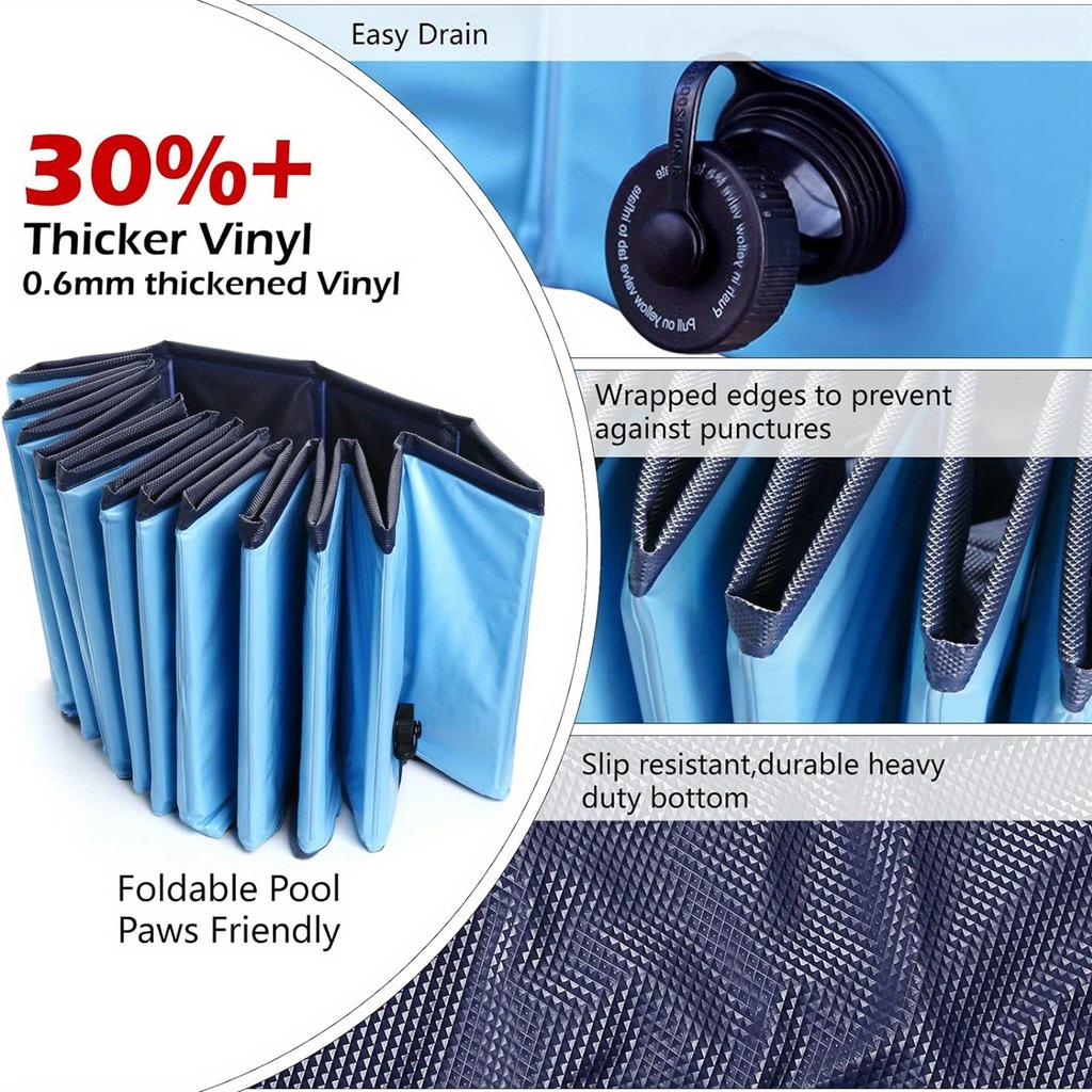 1 шт. Складная ванна для домашних животных, прочный бассейн из ПВХ для собак, переносной нескользящий бассейн, для больших и средних собак