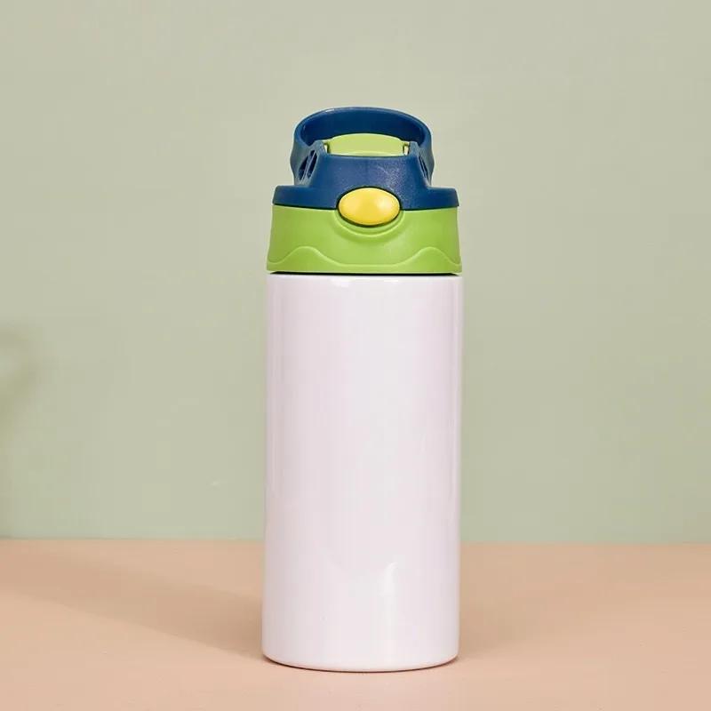 12oz Insulated Cup Kids Double Layer Stainless Steel Water Cups Pop Up Sippy Bottle Outdoor Portable Thermos Children's Gifts