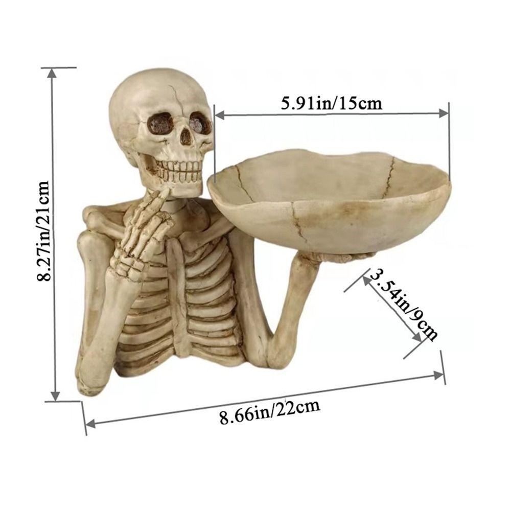 Resin Skull Storage Tray Skull Head Skeleton Fruit Plate Home Decor   Dresser