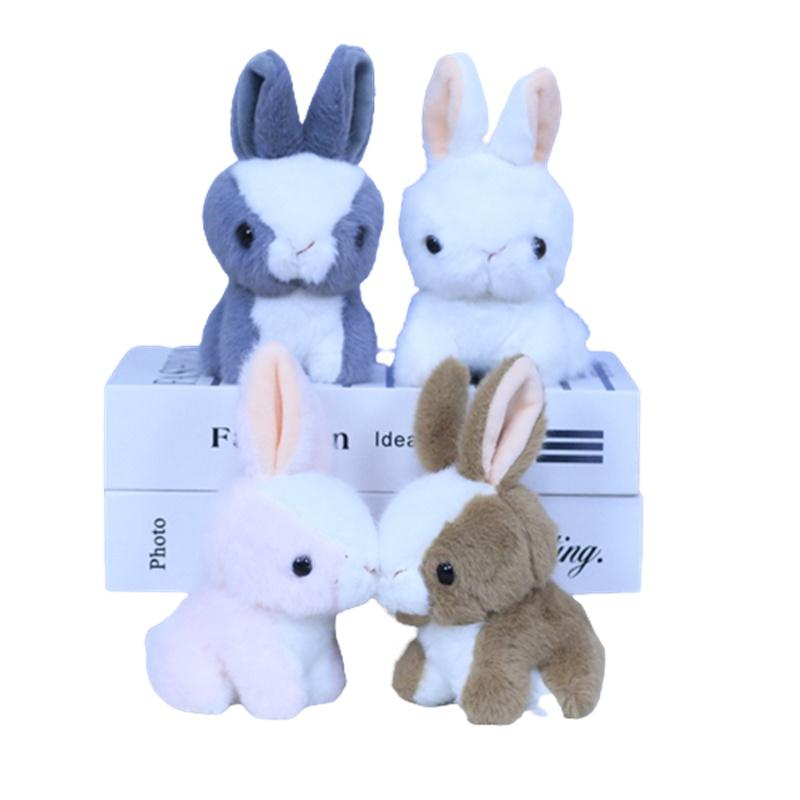 Cute Plush Bunny Keychain Pendant Fluffy White Rabbit Doll Backpack Decoration Gift For Girls