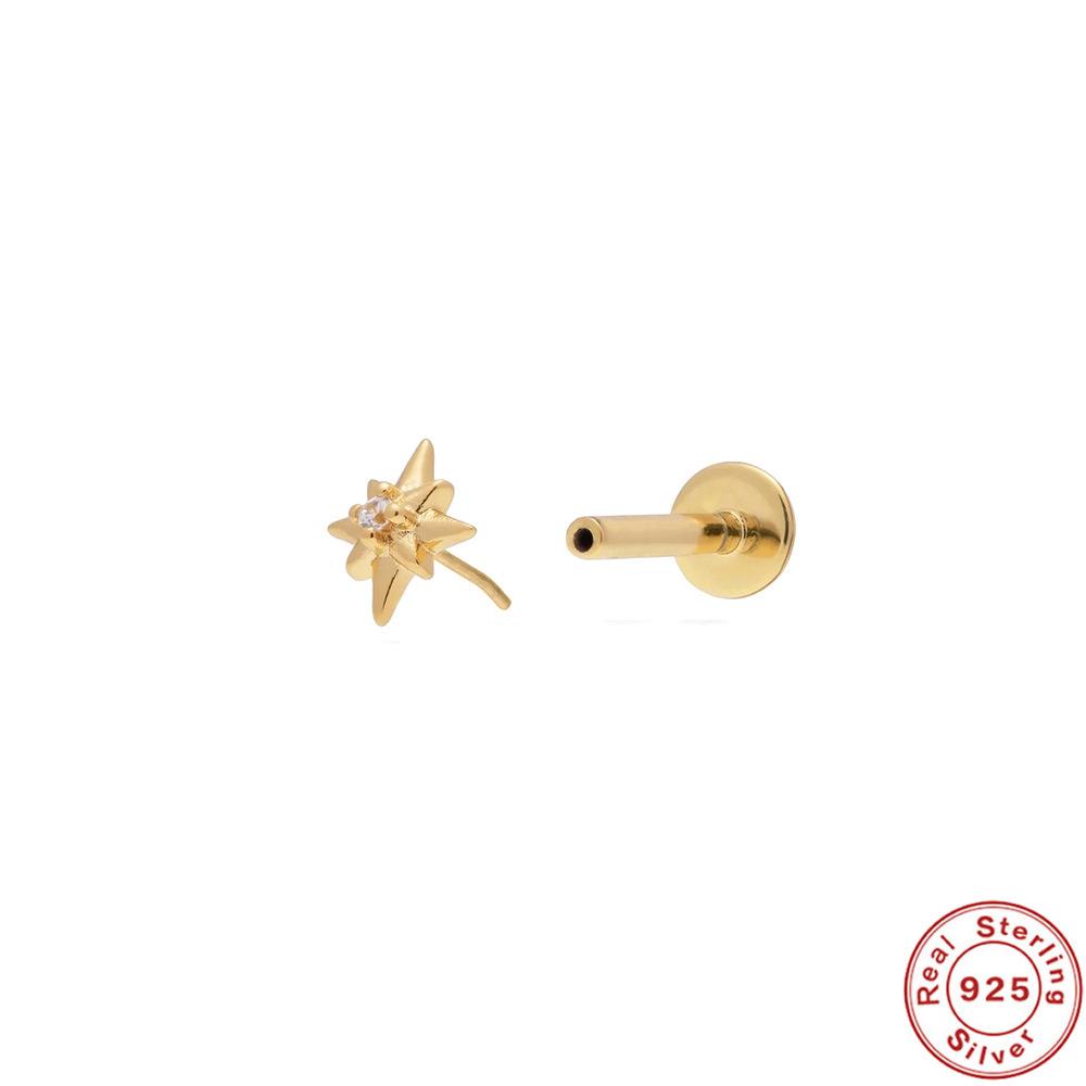 Серьги-гвоздики из стерлингового серебра S925 18G с плоской головкой, без резьбы, проколотые серьги-гвоздики для хряща, плоские серьги-гвоздики для пуш-ап, серьги-гвоздики для ушной раковины