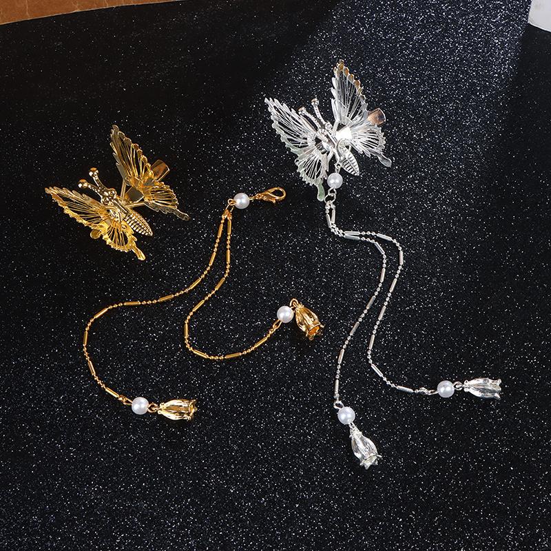 Butterfly Hairpin Hairdress Ancient Style Tassel Step Shaking Clip Duckbill Clip