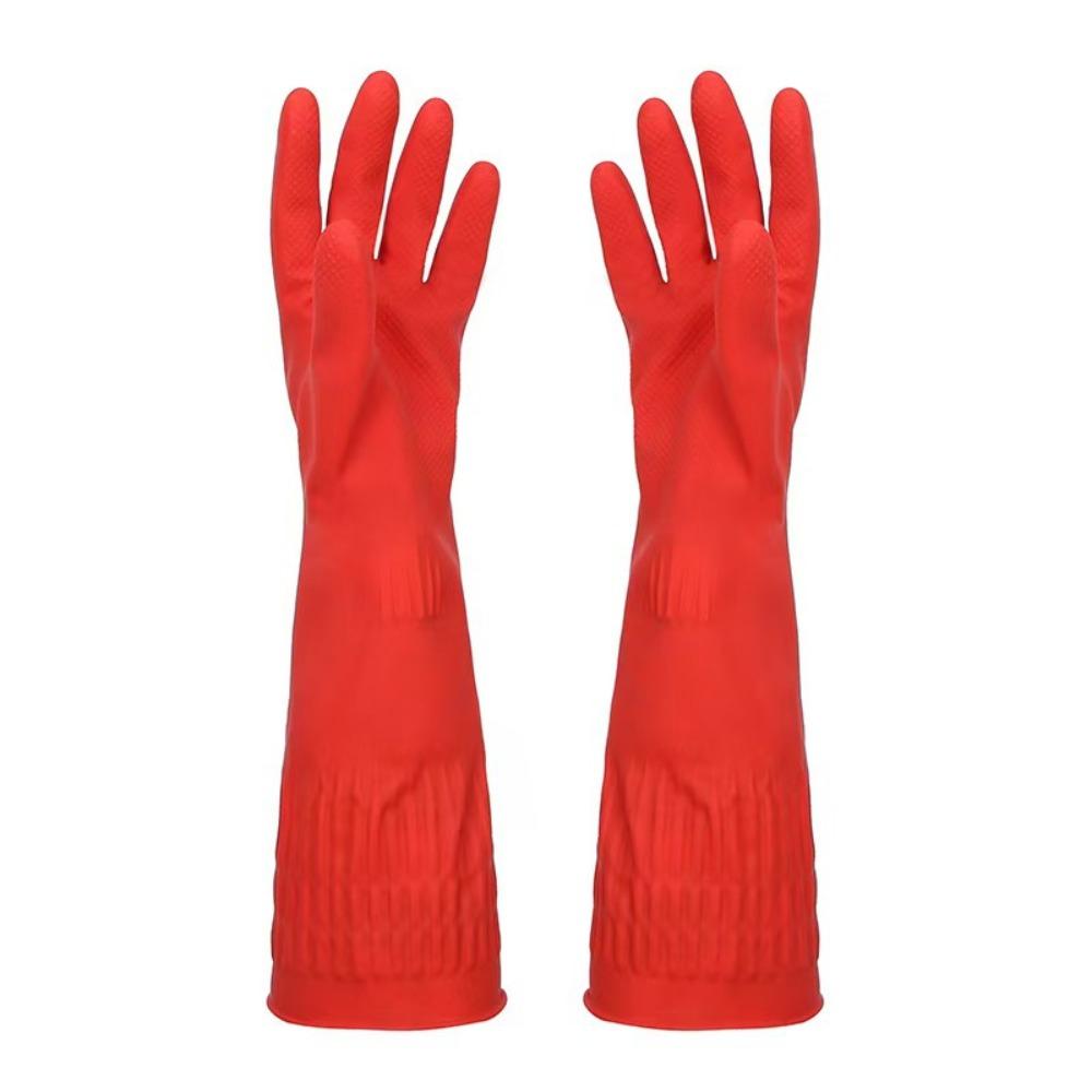 Waterproof Washing Dishes Gloves Red Gauntlet Durable Cleaning Gloves for Cleaning Work