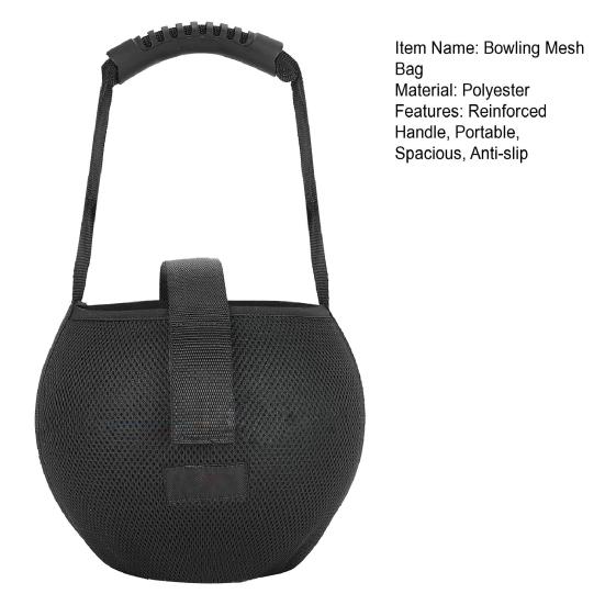 Bowling Mesh Bag Single Bowling Ball Bag with Reinforced Handle Black Bowling