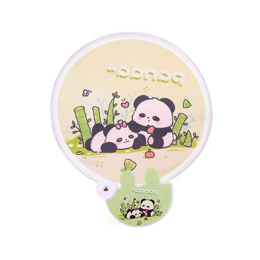 Cartoon Group Fan Round Pocket Fan Mini Portable Fan Folding Fan  for Beach
