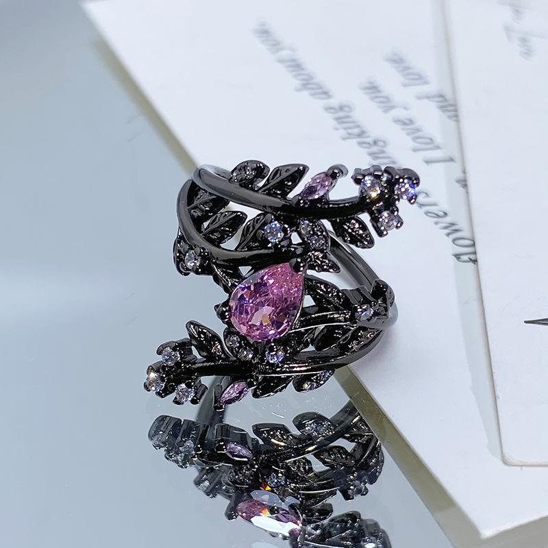 Halloween Retro Dark Spider Crow Open Ring Personality Niche Punk Stacking Wearing Trendy Cool Ring Girl