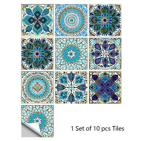 10x10/15x15/20x20/30x30cm PVC Flower Tile Tiles Decals Waterproof Wall Sticker Bathroom Sticker Kitchen Decoration