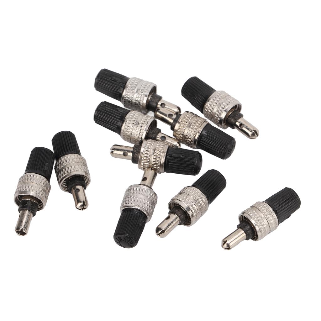 Комплект из 10 шт. сердечников клапанов для велосипедных шин с колпачком из никелированной латуни, немецкие стержни клапанов для электромобилей