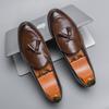 Уличная мода, мужские лоферы, слипоны, натуральная кожа, коричневые повседневные деловые модельные туфли, мужская обувь для вечеринки и свадьбы