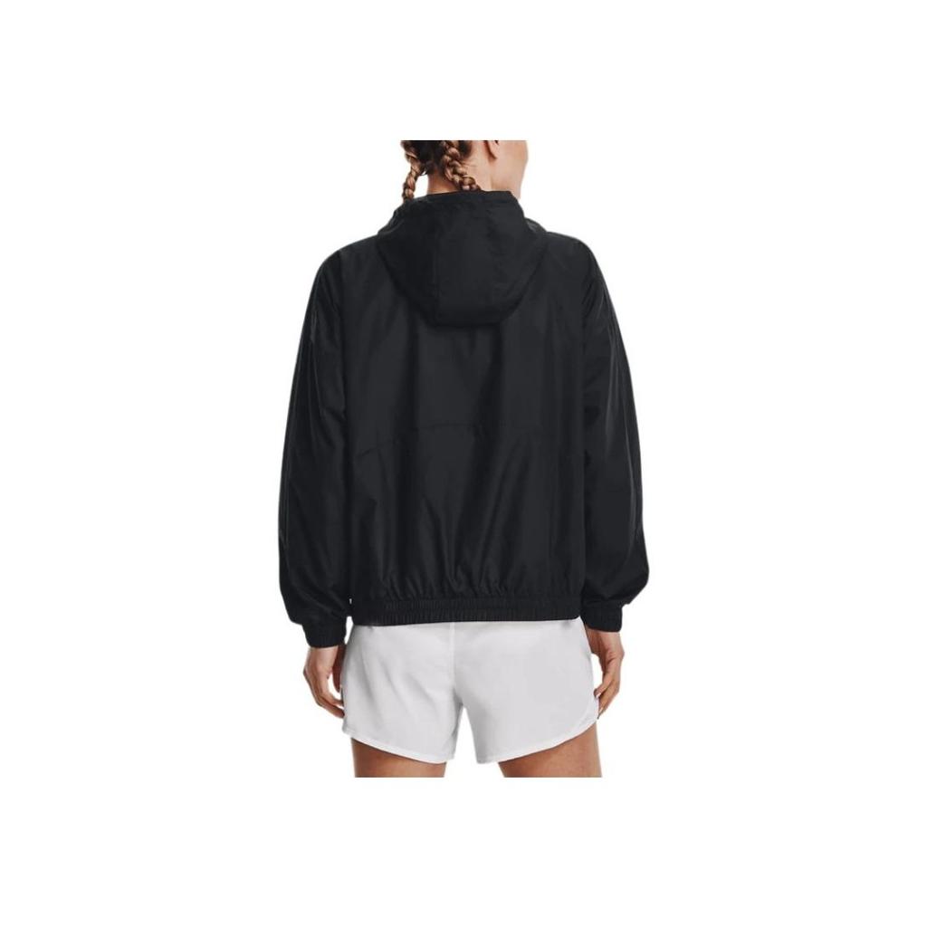 Under Armour Однотонная толстовка с капюшоном на молнии с надписью в стиле ретро, женские куртки, черный цвет 1369845-001