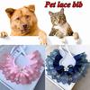 Cat Necklace Dog Saliva Towel Puppy String Bib Lace Mesh Bowknot Dog Neckerchief Pet Collar
