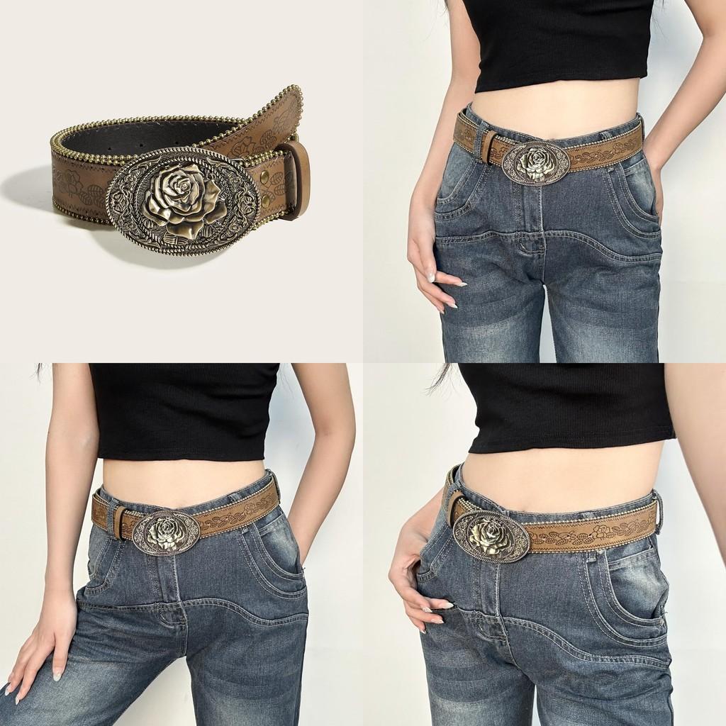Punk Rock Leather Waist Belt With Vintage Studded Design Daily Supplies Casuals
