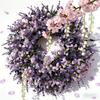 Искусственный венок из лаванды для входной двери, весна, лето, искусственный фиолетовый венок из лаванды для помещений, улицы, стены, крыльца, окна, деревенский стиль, декор для дома