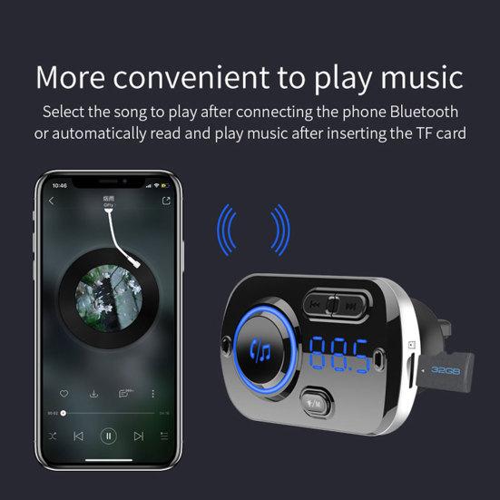 Bluetooth Dual USB FM-передатчик Зарядное устройство Автомобильный звонок Громкая связь MP3-аудиоплеер