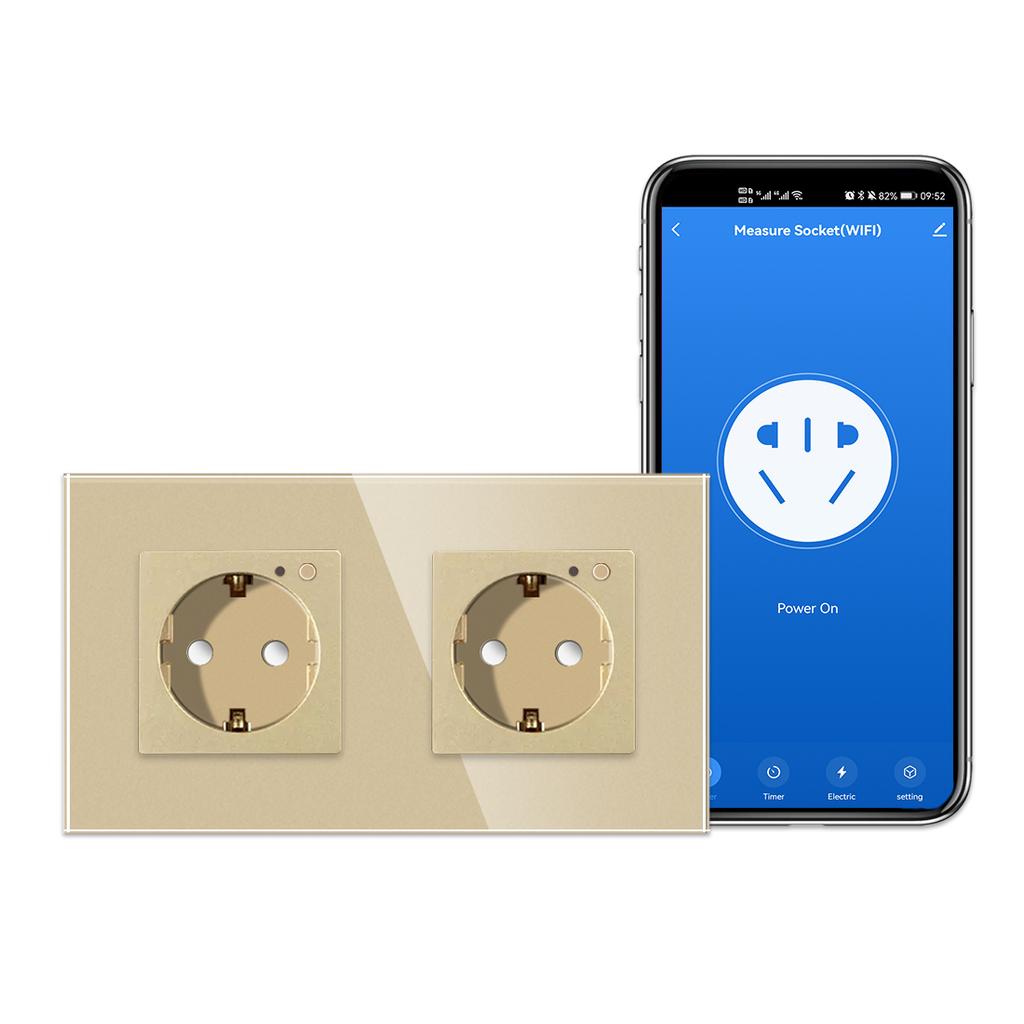 Настенная розетка Wi-Fi, стандарт европейского стандарта, улучшение умного дома, интеллектуальная вилка, работающая с Tuya Google Home Alexa Yandex