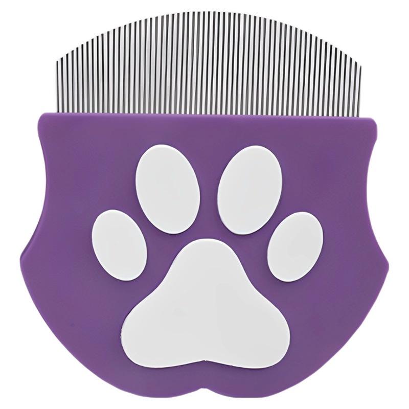 Dog & Cat Face Comb with Curved Stainless Steel Design for Chin Tear Stain Grooming-Flexible Pet Hair & Debris Removal