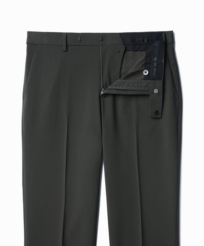 MUSINSA STANDARD [Cooltandard] Semi-Wide Hidden Banding Slacks [Dusty Khaki]