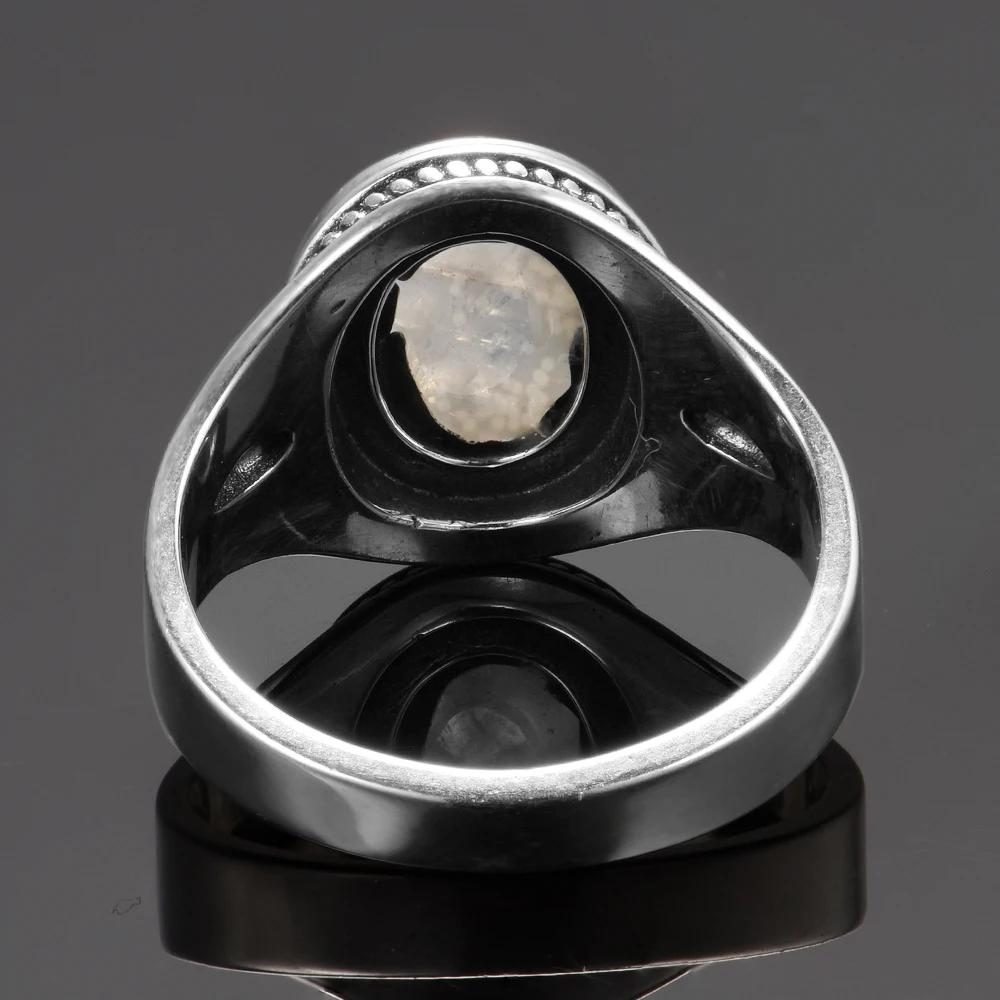CopperJewelry 8x10 мм Натуральный Радужный Лунный Камень Кольца с Драгоценными Камнями Роскошные Украшения Размер 6-10