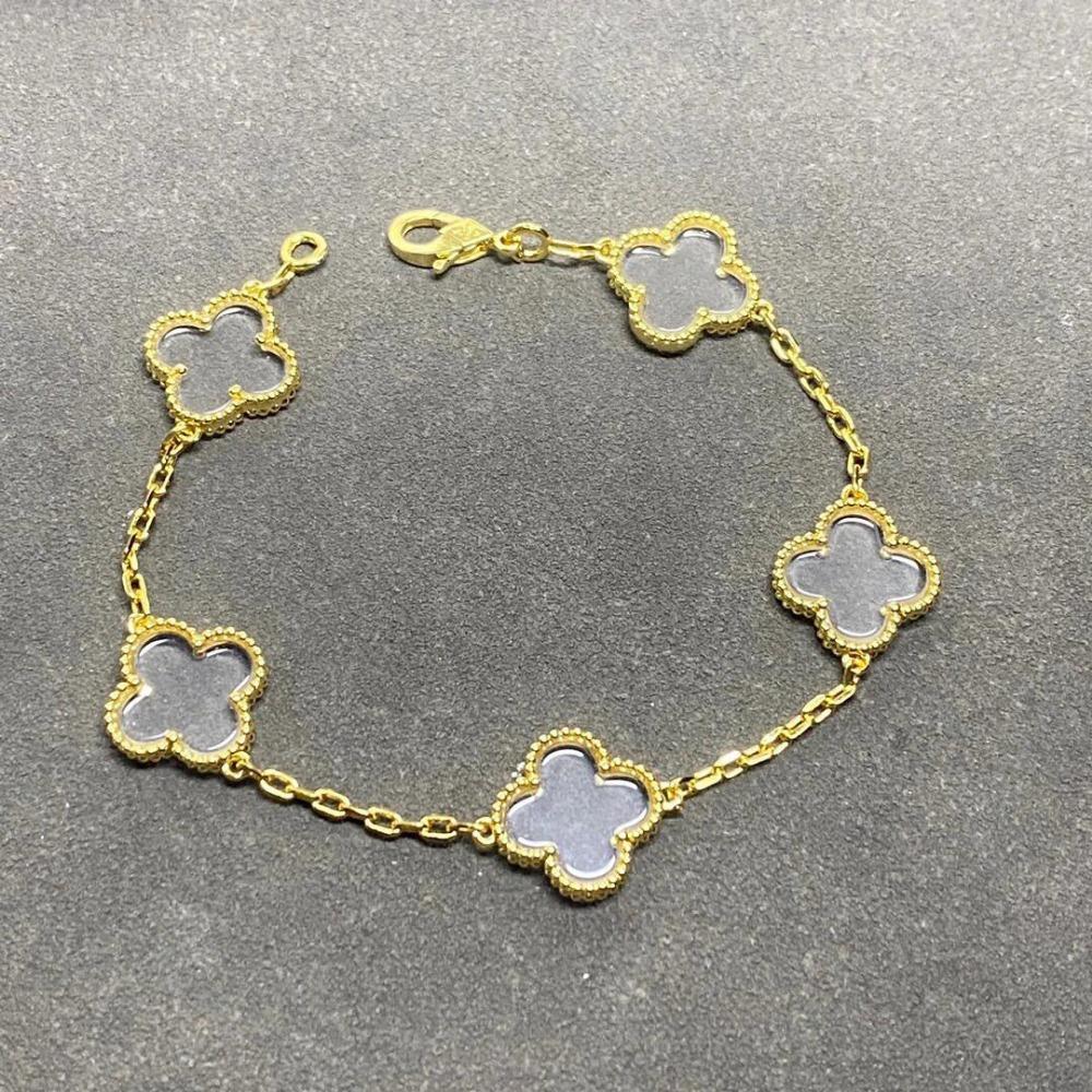 Высококачественная версия Браслет Клевер Пятилистный Агатовый и Жемчужный Браслет Шестилистный Лазерная резка Халцедоновый Браслет/браслет