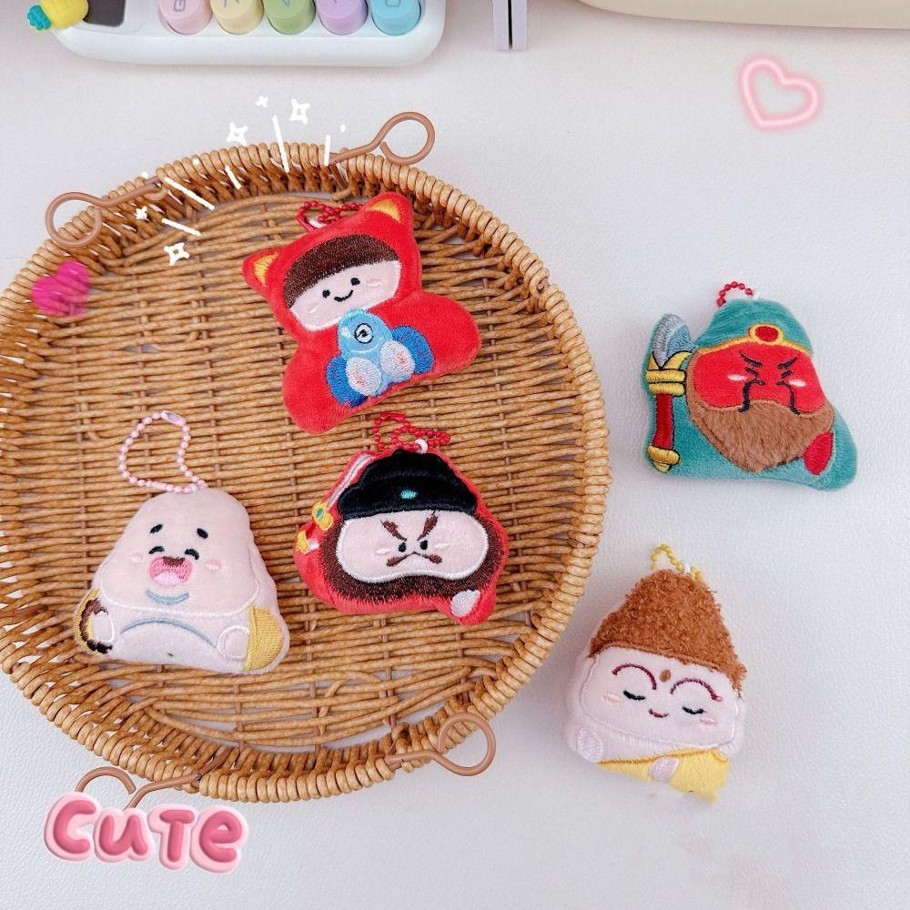 Moon Lord Chinese God Dolls Pendant Yuchi Gong Plush God of Longevity Pendant Key Decor