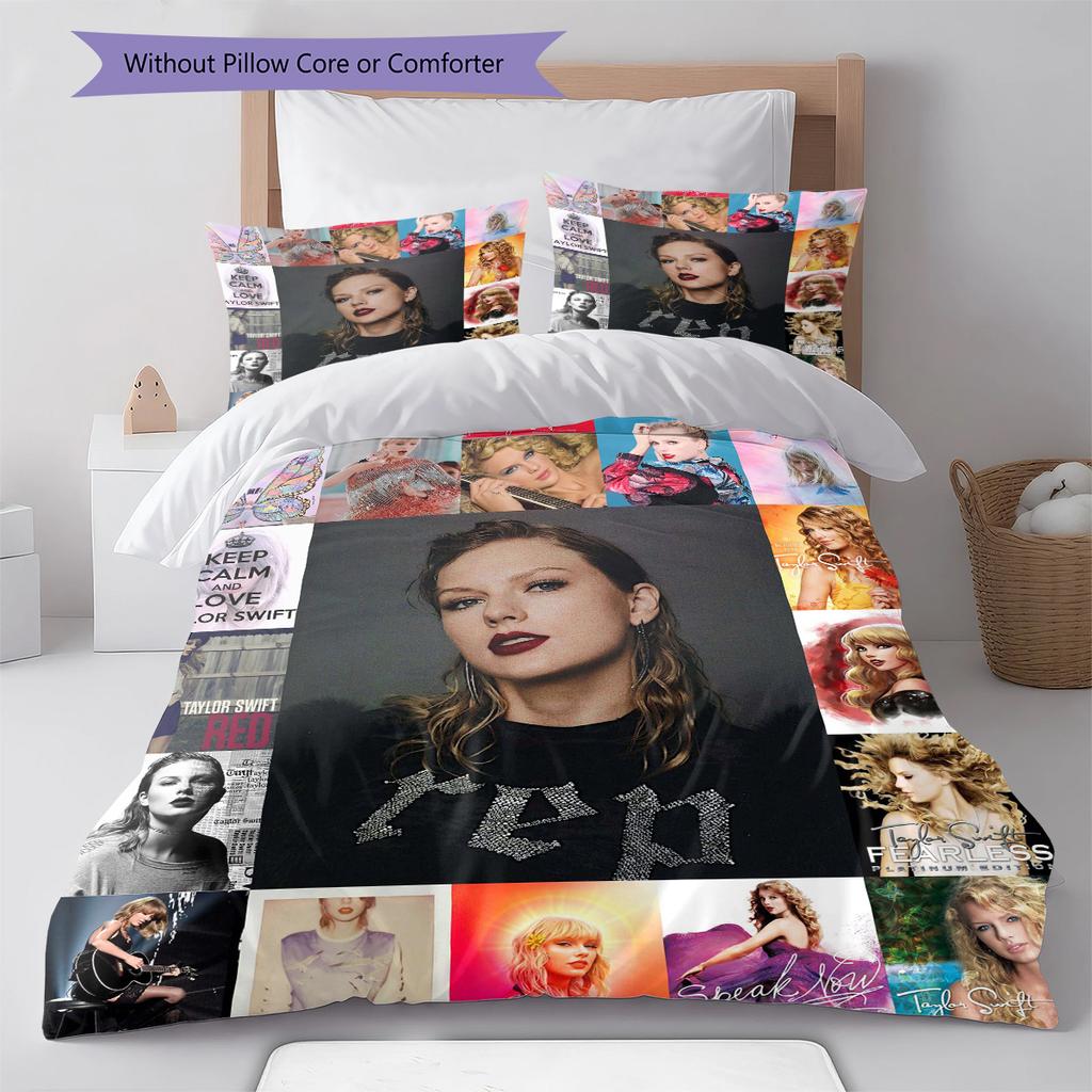 American Women Siger Pattern Bedding Quilt Set Quilt Cover Pillowcase Home Decoration Gift (1 * duvet cover + 2 * pillowcase, without core)