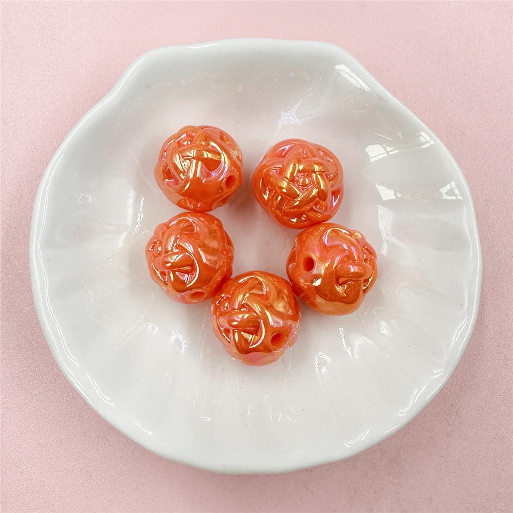 Ожерелье-браслет красочные DIY кремовая пряжа ручной работы 5 шт. цветочные шарики бусины аксессуары украшения акриловые бусины 14,8 мм