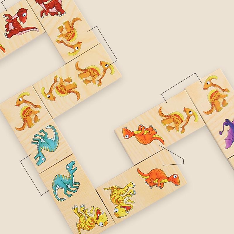 Игра-головоломка с царапинами по цепочке, деревянная игрушка-головоломка, настольная игра, детская, мультяшная, Монтессори, раннее развитие, дорожная, динозавр, фрукт, познавательная головоломка