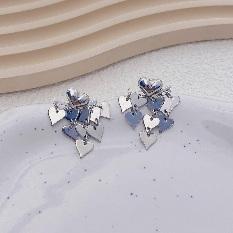 ANENJERY Серьги с кисточками в форме сердца для женщин, простые модные ювелирные украшения для вечеринок, подарки