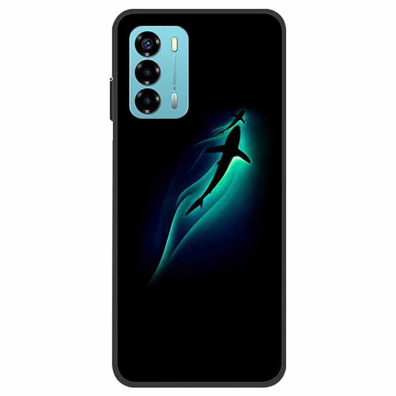Чехол для ZTE Blade V40 Vita Цветочный Мраморный Черный Бампер Мягкий ТПУ Силиконовый Чехол для Телефона ZTE V 40 Vita / Blade V40 Vita