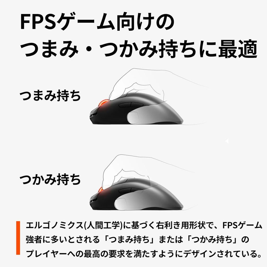 SteelSeries Gaming Mouse Wireless Prime Wireless Supervised by Pro Gamers Dual Channel Fast Response Ergonomics Design Fast Charging 100 Hours of