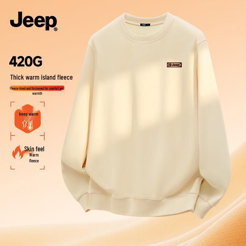 Jeep Мужской свитшот с флисовой подкладкой и круглым вырезом