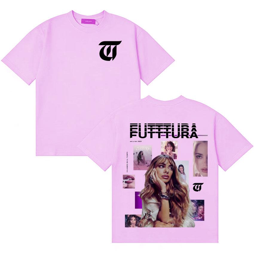 hot Singer TINI Futtura 2026 fashion album merch Unisex Tshirts Unisexs Womens Short Sleeve streetwear High Quality Oversized Tees
