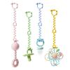Cute Cartoon Pacifier Chain Holders Anti-drop Rope Chain Soft Silicone Teething Clips Baby Teether Toy Soother Pacifier Strap