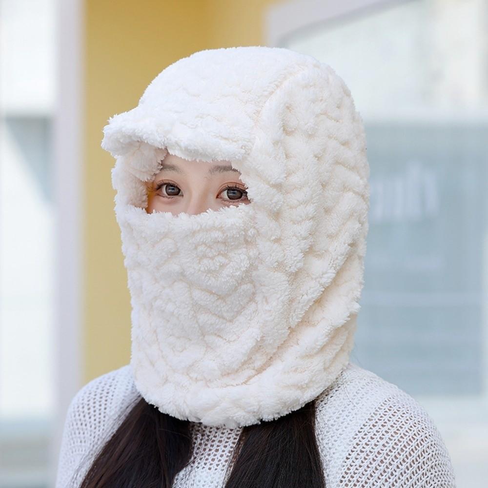 Polyester Warm Wrap Head Hat Solid Color Compact Cap Scarf Ski Windproof Cap  Women