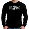 Счастливая Поездка Морская Пехота Бульдог Спереди и Сзади USMC Мужская Футболка с Длинным Рукавом