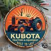 Винтажная металлическая жестяная табличка с изображением трактора Kubota, ретро-декор для стены с сельскохозяйственной техникой, для гаража, мужской комнаты