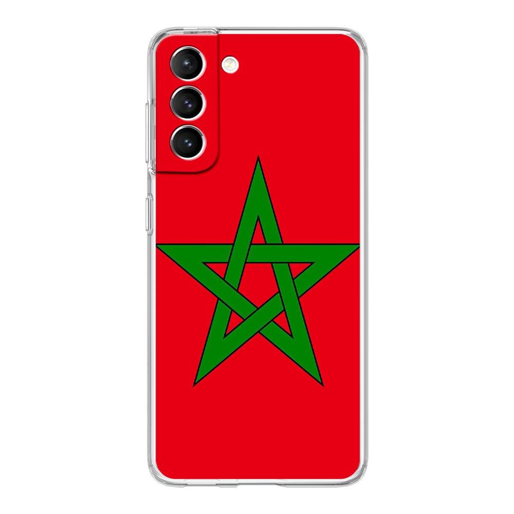 Чехол для телефона с флагом Марокко и футбольным мячом для Samsung Galaxy S22 5G S20 Ultra S21 FE 5G S10E S9 S8 S10 Plus Note 20 10, прозрачный силиконовый чехол