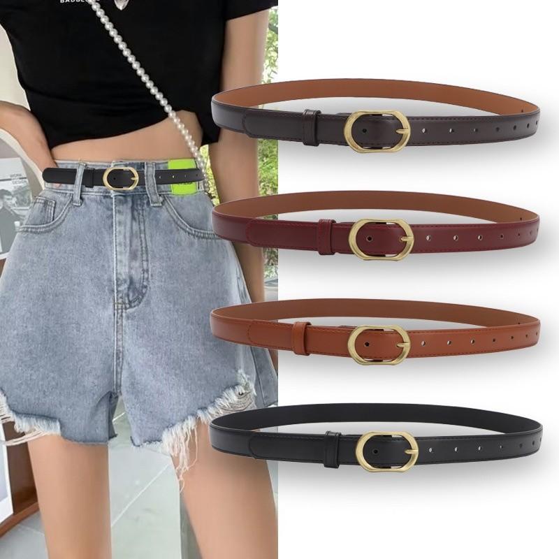 Womens Simple Spring Belt With Alloy Buckle For Everyday Jeans Skirts And